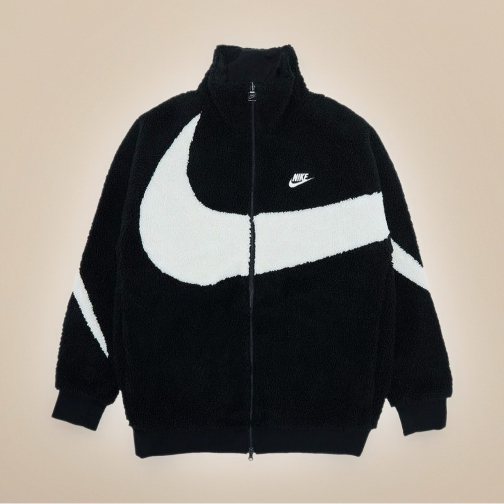 Nike Big Swoosh Reversible Boa Jacket Outfit Fleece Size L